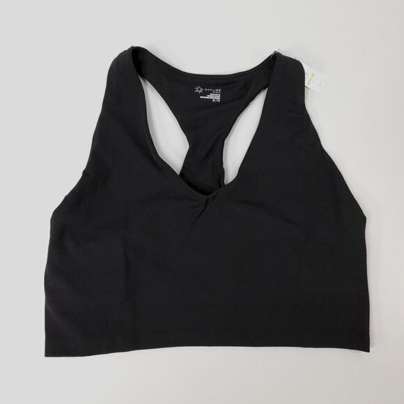 aerie Other - AERIE Offline Real Me Sports Bra Womens XL Black Longline Racerback Athleisure